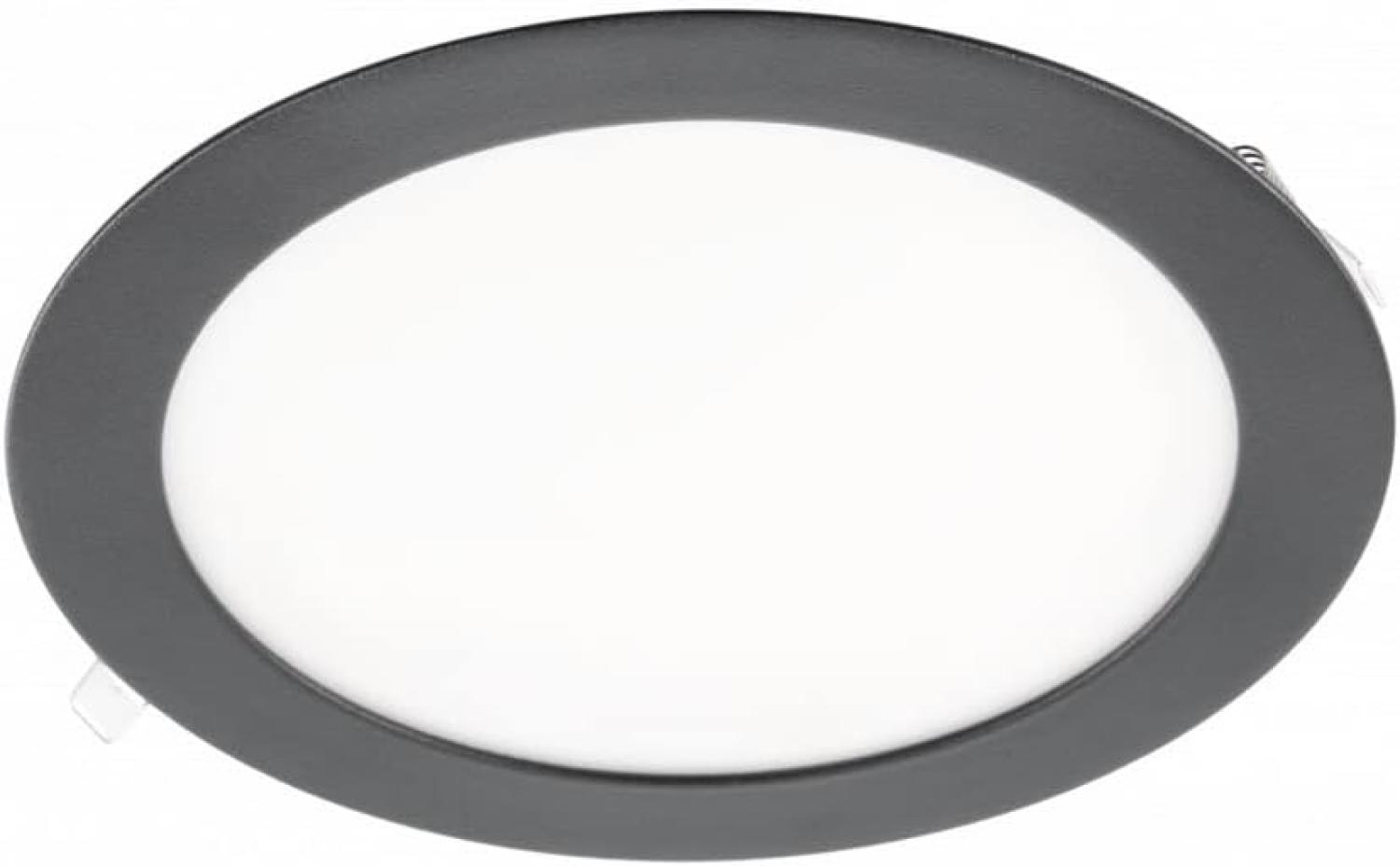 12W Runde LED Einbauleuchte slim Panel Spot mit schwarzen Rahmen Ø 168mm 1020 Lumen Warmweiß (3000 K) Bild 1