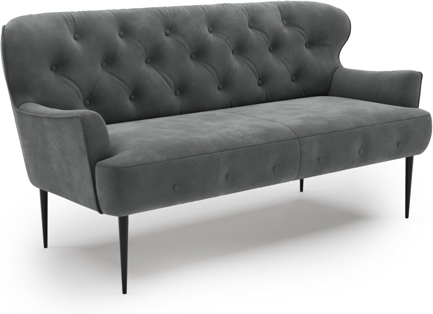 CAVADORE 2,5-Sitzer Küchensofa Amba, Trendige Sitzbank für Küche oder Esszimmer / 173 x 97 x 87 / Hochwertiges Mikrofaser: Grau Bild 1