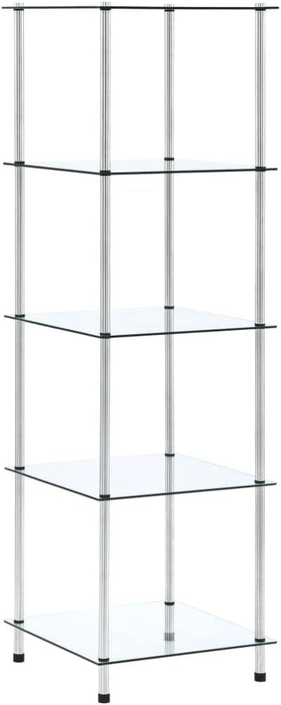 vidaXL Regal mit 5 Ablagen Transparent 40x40x130 cm Hartglas 249506 Bild 1