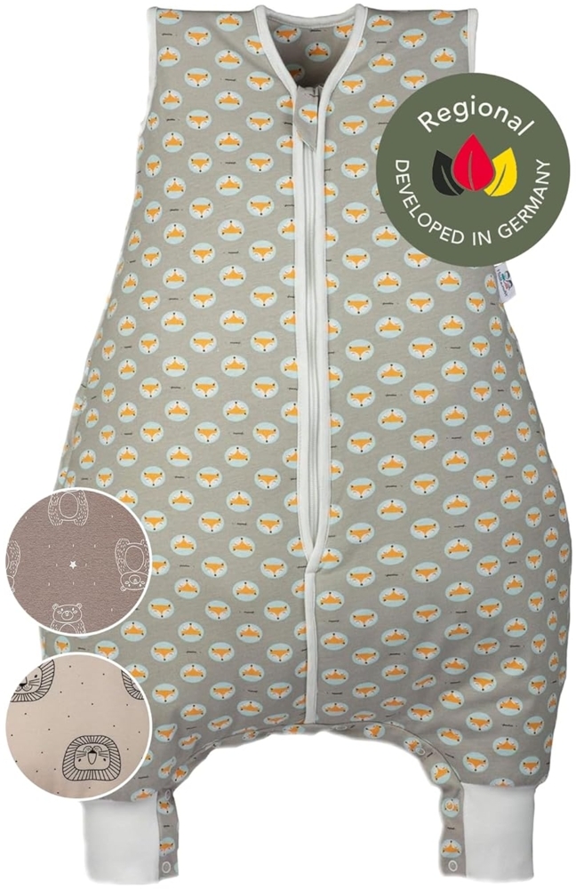 Hosenmax Babyschlafsack mit Beinen – Bio Baumwolle – Ganzjahres Schlafsack mit Beinen Baby – entspricht TOG 2,5 – Flinker Fuchs Größe 100 cm Bild 1