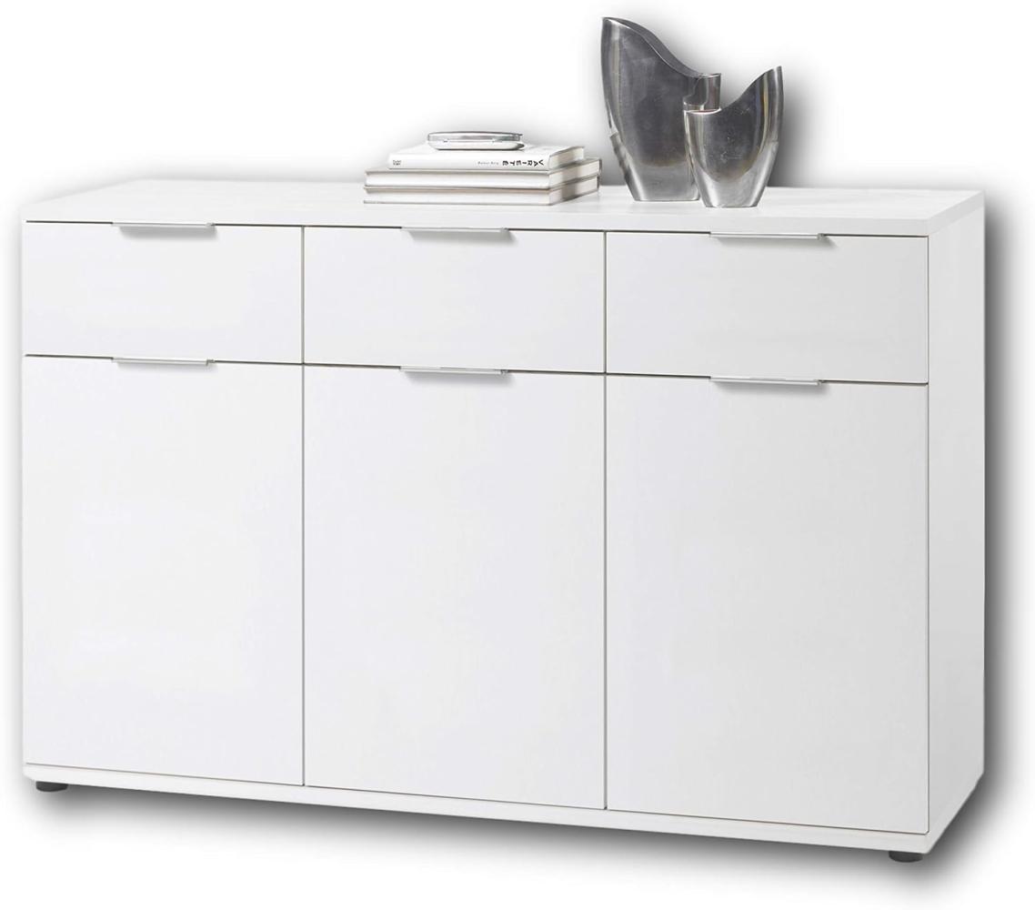 Stella Trading Universal Kommode in weiß - Schlichtes Sideboard mit viel Stauraum für Ihren Wohnbereich - 135 x 90 x 40 cm (B/H/T) Bild 1