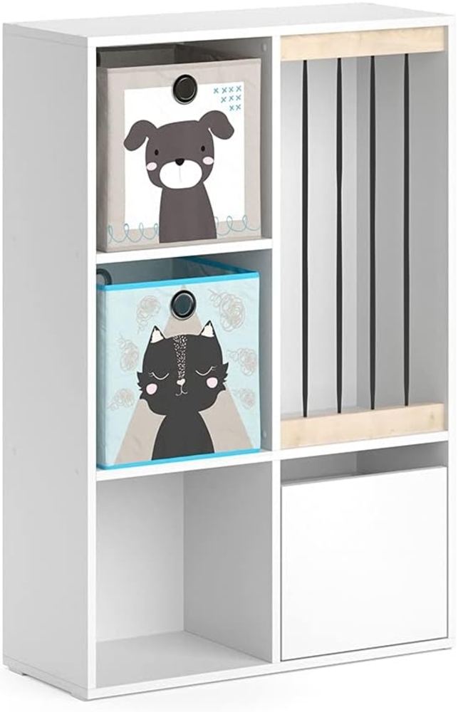 Kinderregal Luigi Weiß 29.2 x 107.8 cm mit 2 Faltboxen opt. 4 Vicco Bild 1