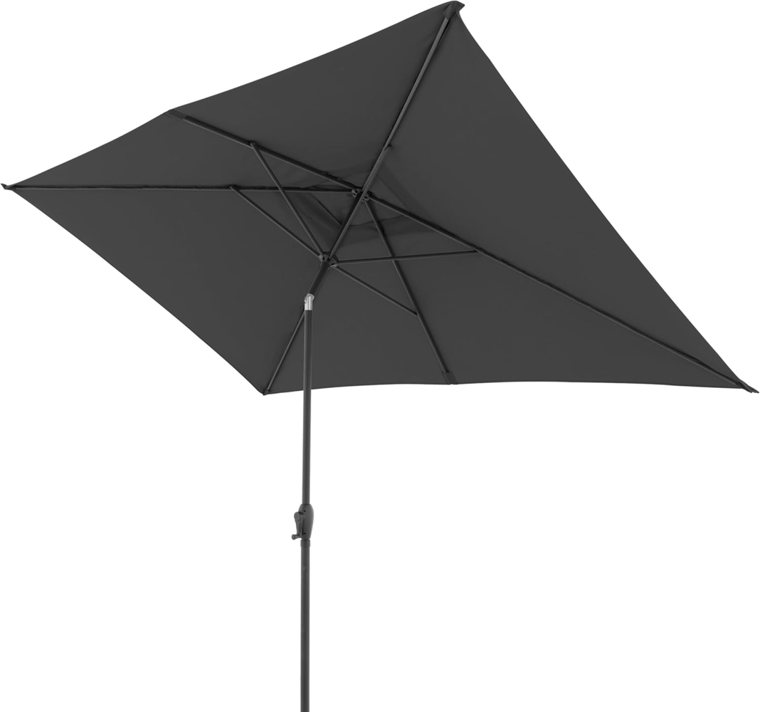 Doppler Sonnenschirm Jack 300x200 cm in Dunkelgrau - Rechteckiger Sonnenschirm für Balkon & Terrasse - Schirm knickbar - Großer Balkonsonnenschirm - Kurbelschirm- Kippbarer Gartenschirm Bild 1