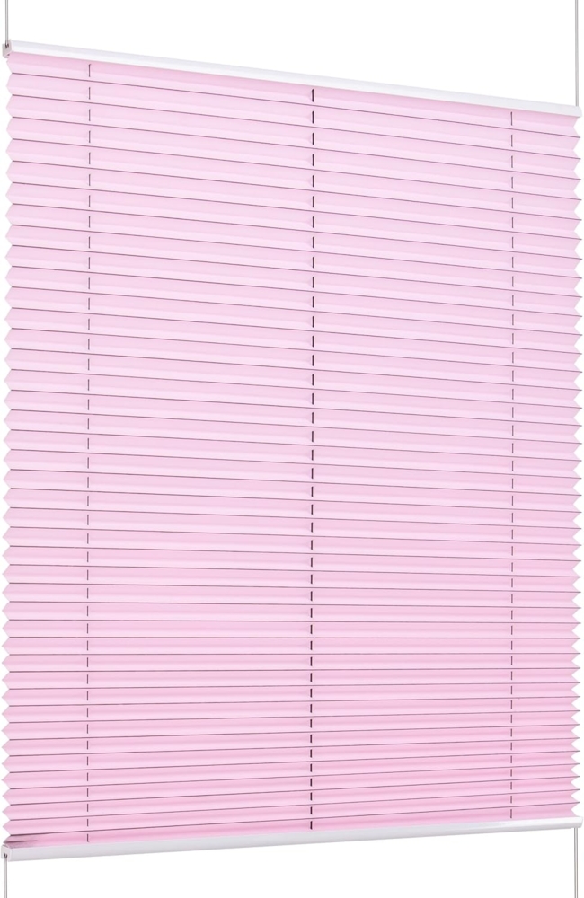 K-Home® Klemmfix-Plissee Florida Rosa B100 x H130 cm einzigartiges Design mit bezauberndem Lichteffekt Bild 1