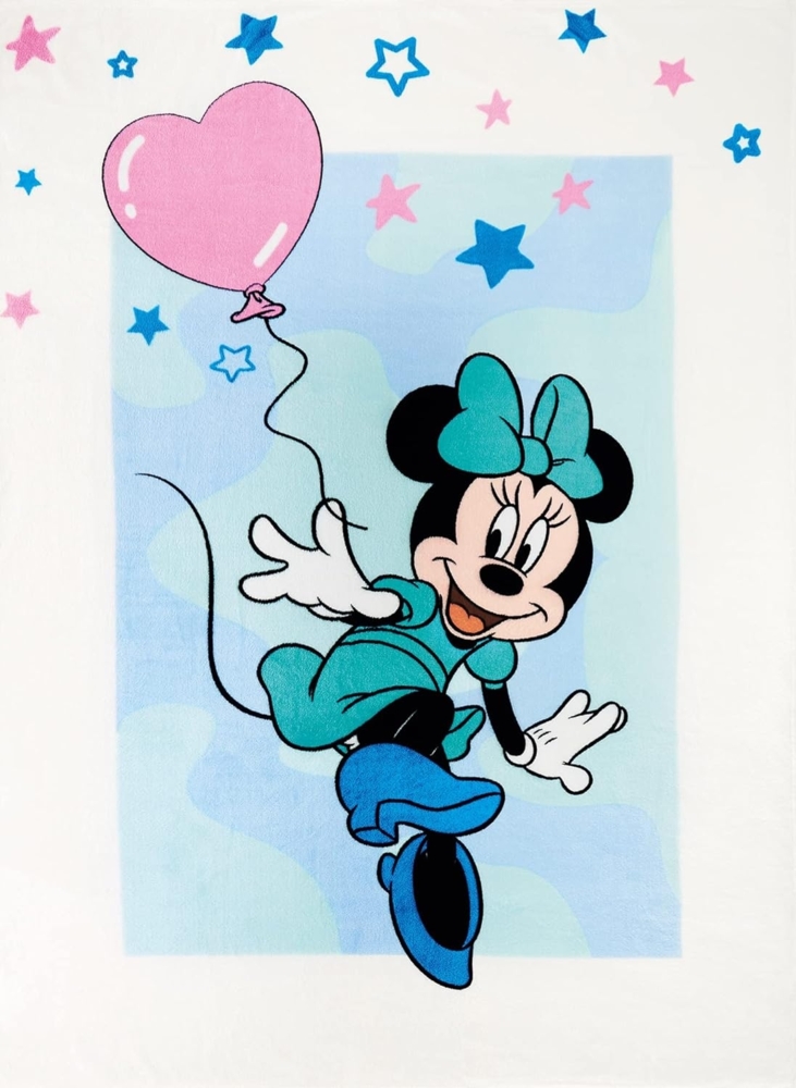 Minnie Mouse Decke Blau 130x170 cm Bild 1