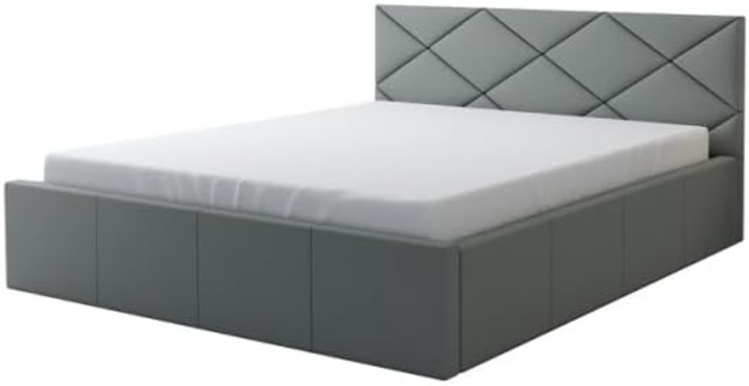 Polsterbett VIGI 140x200 mit Matratze, Bettkasten und Lattenrost. Farbe: Grau 14 Bild 1