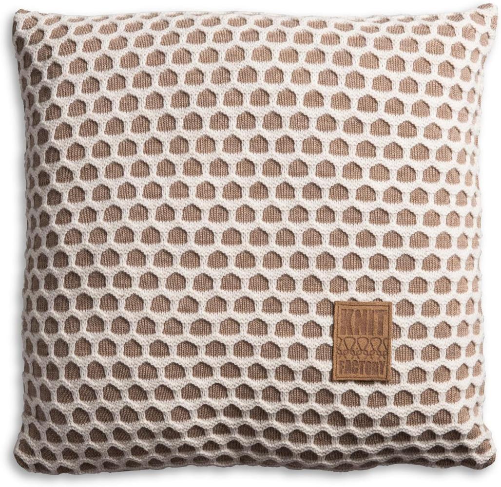 Knit Factory Mila Kissen 50x50 cm Wabe Beige Bild 1