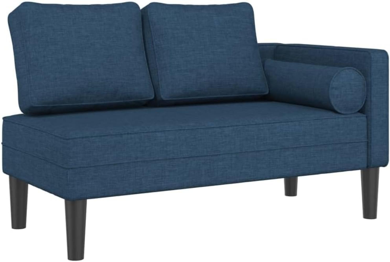 vidaXL Chaiselongue mit Kissen Blau Stoff Bild 1