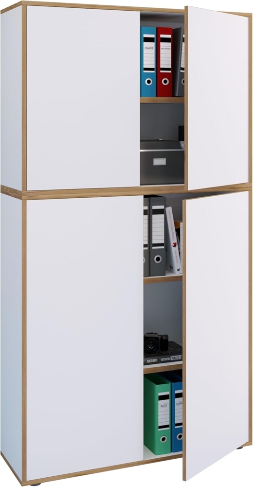 VCM Büroschrank Salia 920803 Weiß H. 183 x B. 100 x T. 33 cm Bild 1
