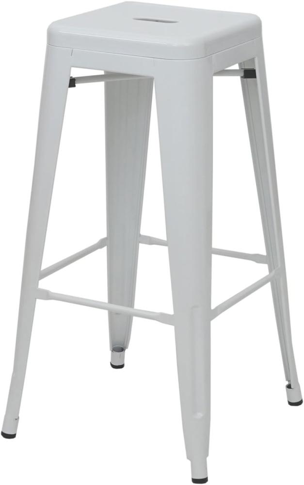 Barhocker HWC-A73, Barstuhl Tresenhocker, Metall Industriedesign stapelbar ~ weiß Bild 1
