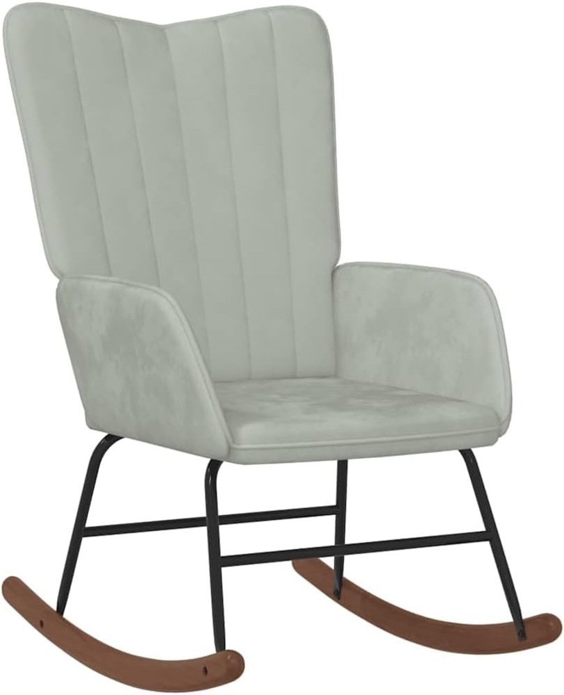 vidaXL Schaukelsessel Hellgrau Samt 327743 Bild 1