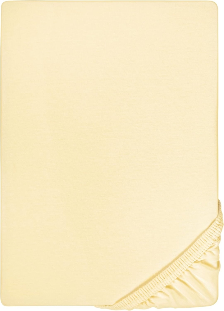 biberna Jersey-Elastic-Spannbetttuch , gelb, 1 x 140 x 200 cm - 160x220 cm Bild 1