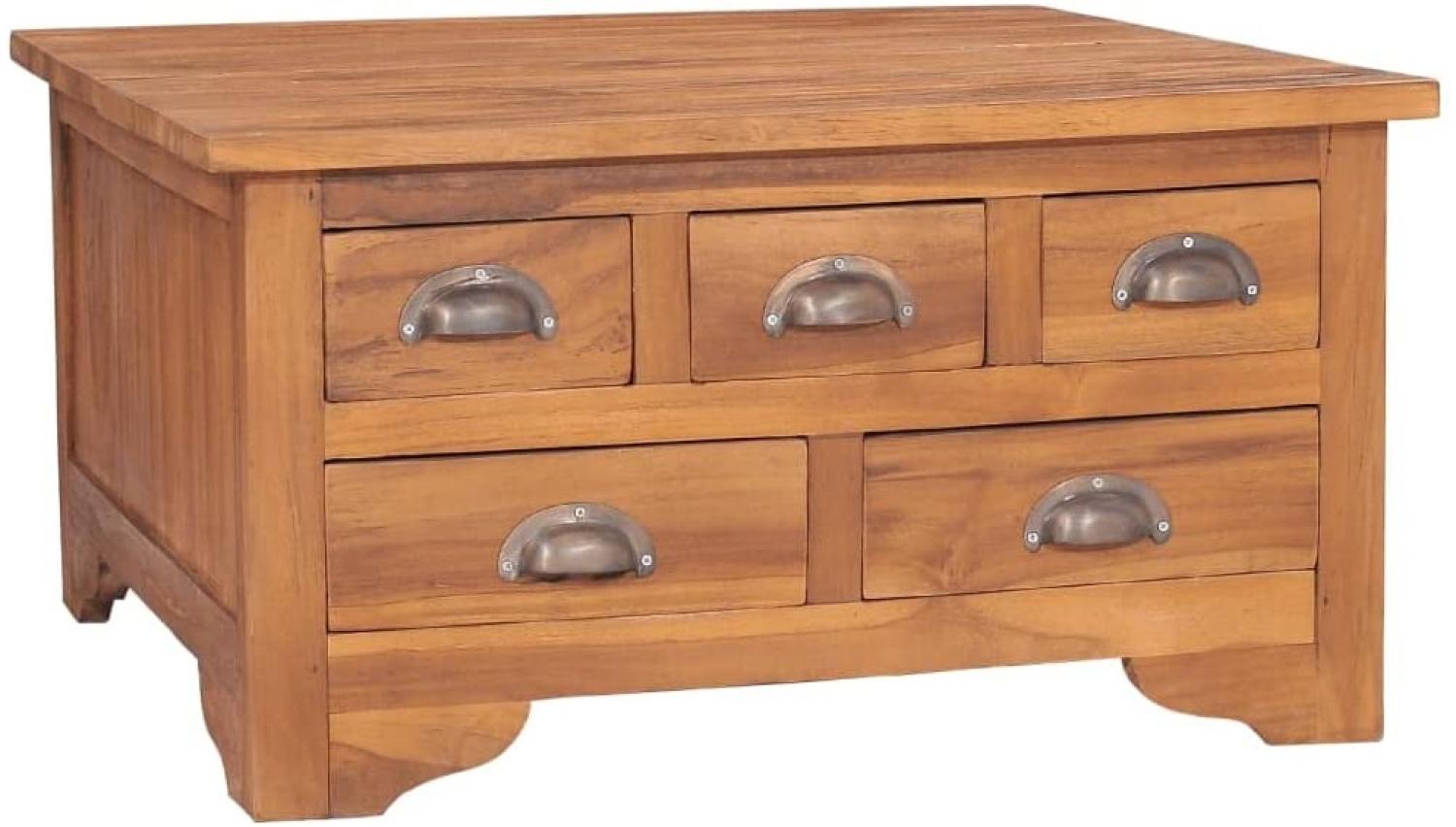 vidaXL Couchtisch Ausklappbare Tischplatte 65 x 64 x 35 cm Massivholz Teak Bild 1