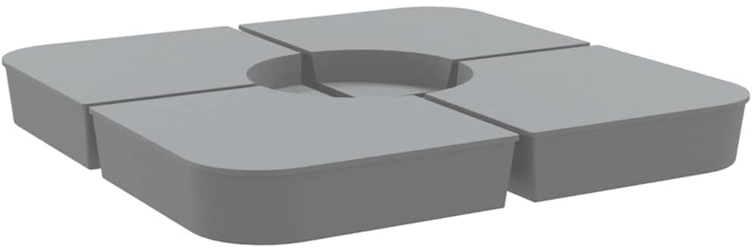 vidaXL 4-tlg. Kreuzfuß-Schirmständer-Set 100 kg PP 847447 Bild 1