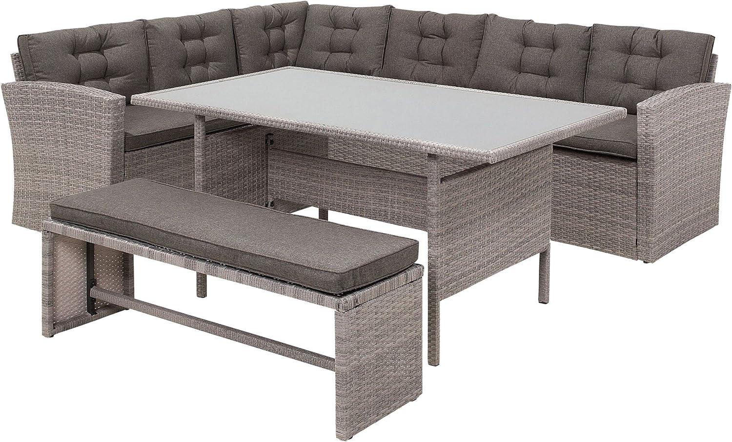 Lounge Set Gartentisch Set Glas Grau VITERBO Bild 1