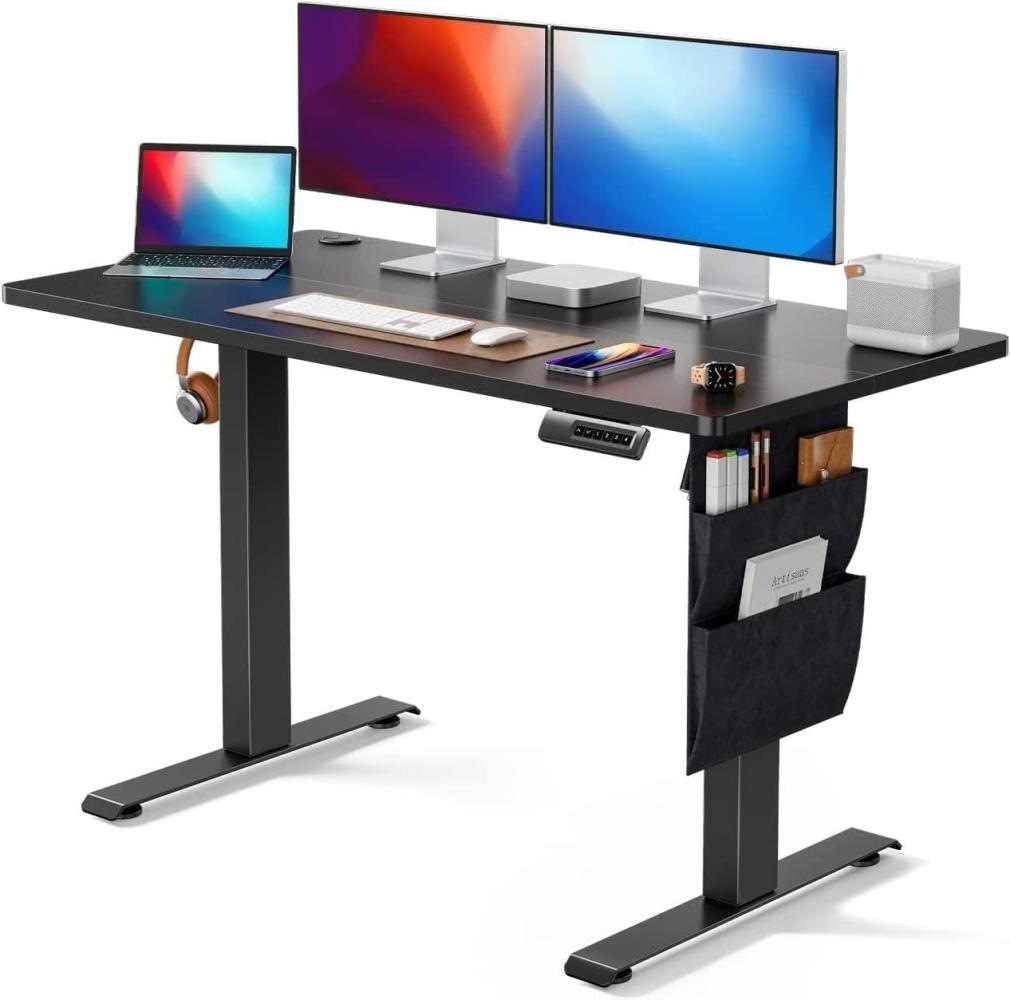 Marsail Höhenverstellbarer Schreibtisch, Elektrischer Höhenverstellbarer Schreibtisch mit Storage Tasche, Stehpult für Home Office Computertisch Speicher Voreinstellung mit Kopfhörerhaken, 120 x 60 cm Bild 1