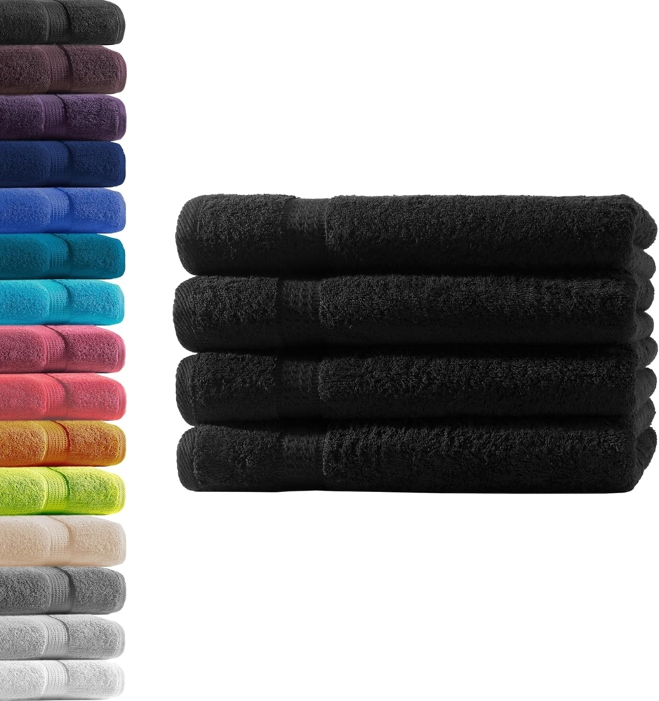 Hometex Premium Textiles Handtuch in Premium Qualität 500 g/m², Feinster Frottier-Stoff 100% Baumwolle, 4x Handtuch, weich, saugfähig, extra schwer & flauschig - TEST BILD TOP MARKE 2025 Bild 1