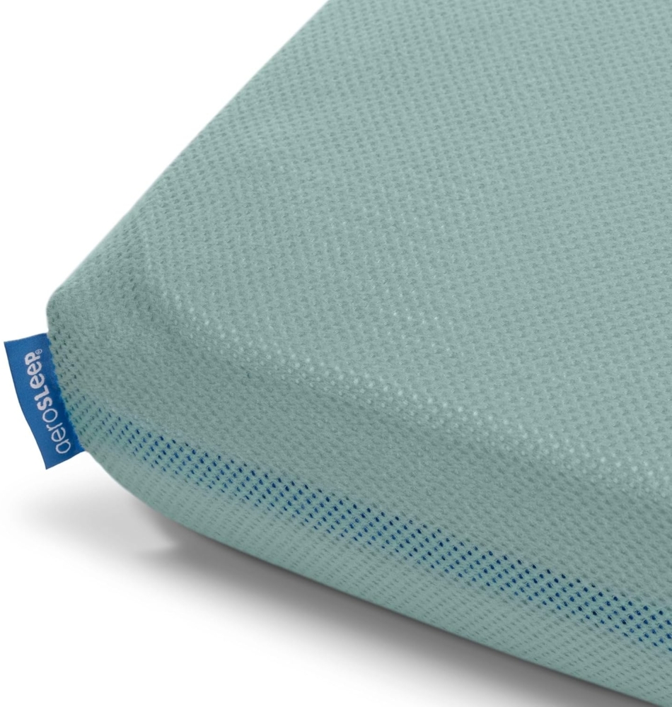 Aerosleep - SafeSleep Spannlaken Babybett - Optimale Atmung - Wärmeregulierung - Maschinenwaschbar - 90x40 cm - 100% PES - Grün Bild 1