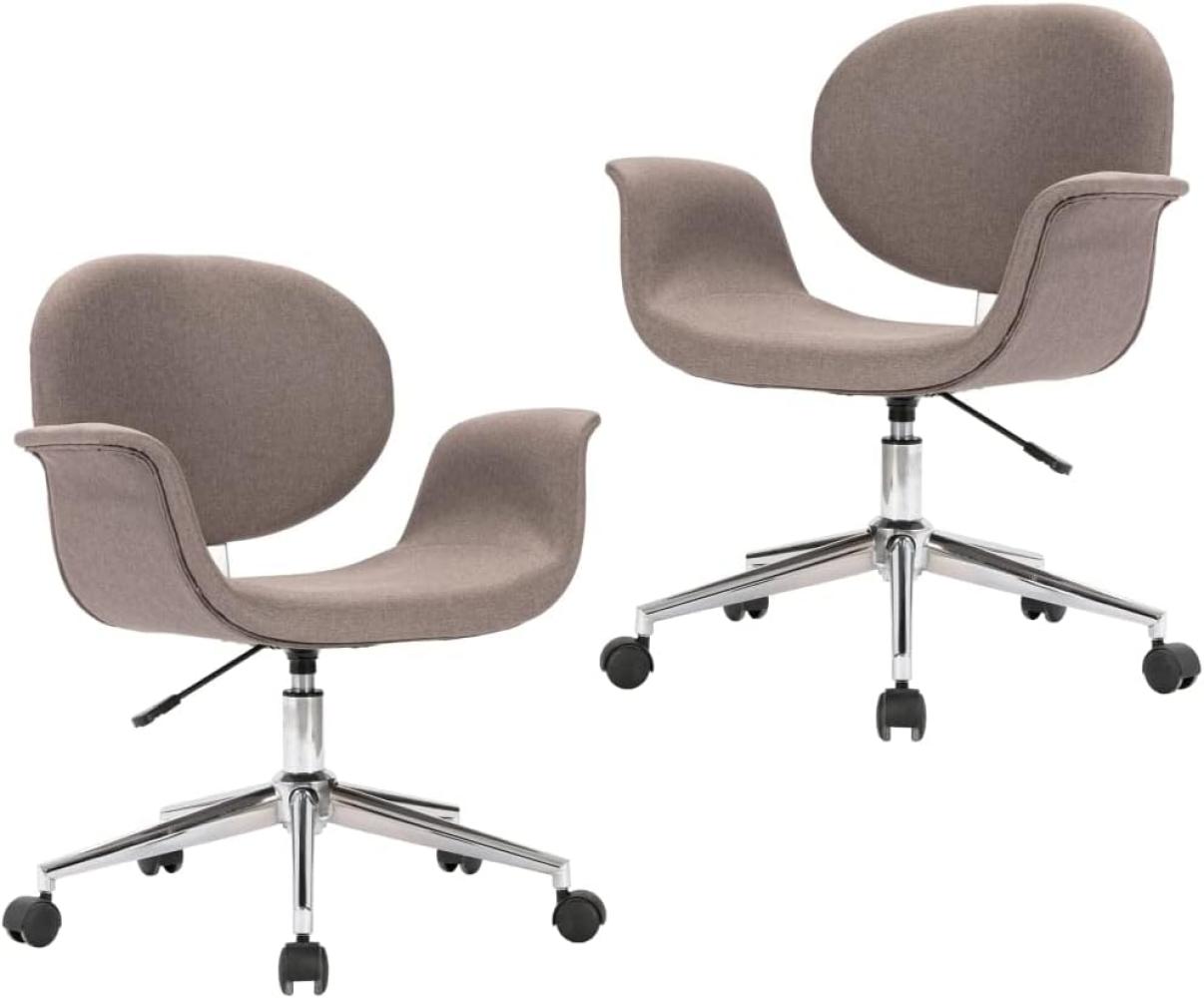 vidaXL Esszimmerstühle 2 Stk. Drehbar Taupe Stoff 3054869 Bild 1