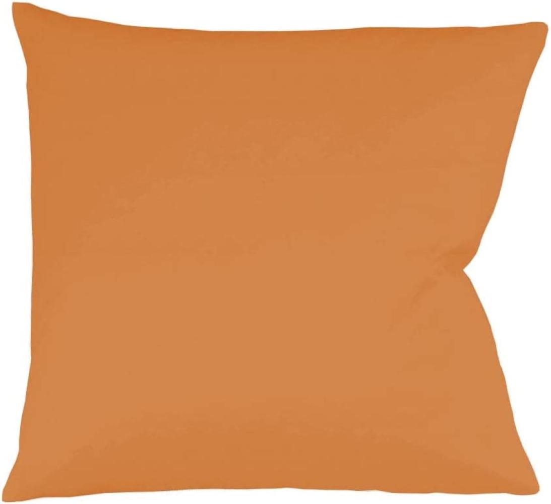 Fleuresse Mako-Satin Kissenbezüge 40x40 cm uni mit RV DP 2044 orange Bild 1