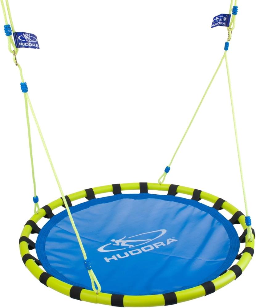 HUDORA Nestschaukel Aluminium, Belastbarkeit bis 120 kg, 120 cm, blau/gelb Bild 1