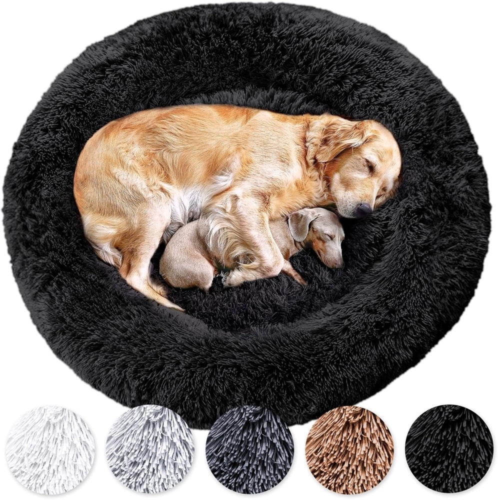 Wahre Tierliebe Tierbett - Flauschiges Hundebett Donut, Deutschlands Original, waschbar, Verschiedene Größen und Farben, extra flauschig Bild 1