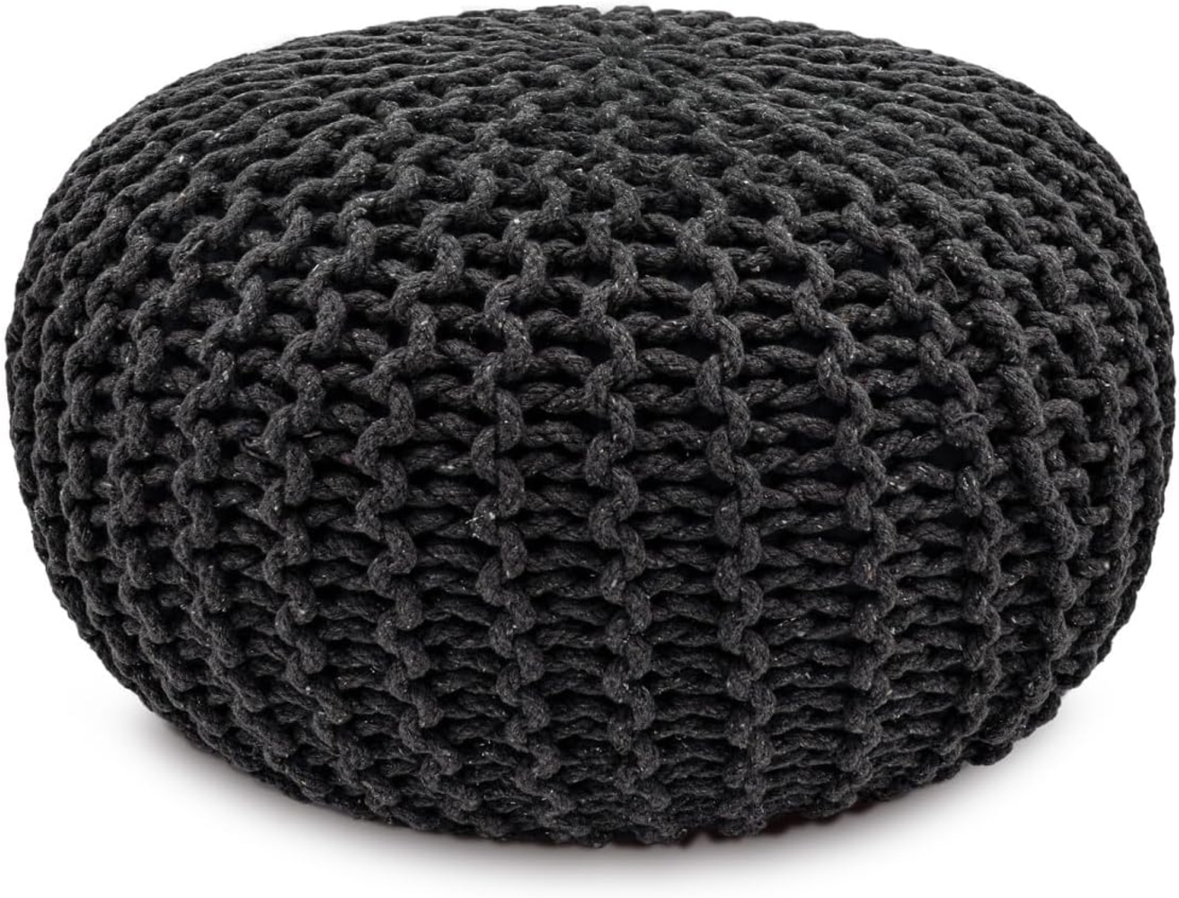 Amagohome Sitzhocker Strickhocker Pouf Ø45 o. 55cm Bodenkissen Sitzpouf XXL Baumwolle nachh Bild 1