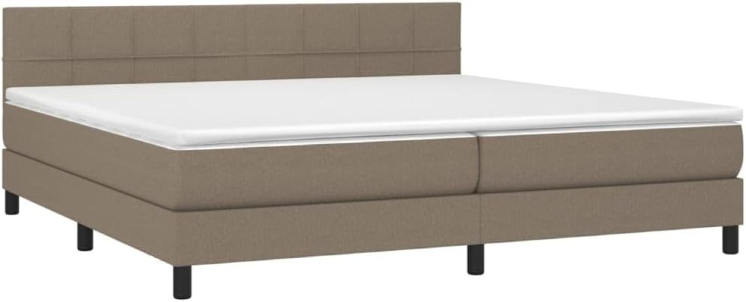 vidaXL Boxspringbett mit Matratze Taupe 200x200 cm Stoff, Härtegrad: H2 [3140085] Bild 1