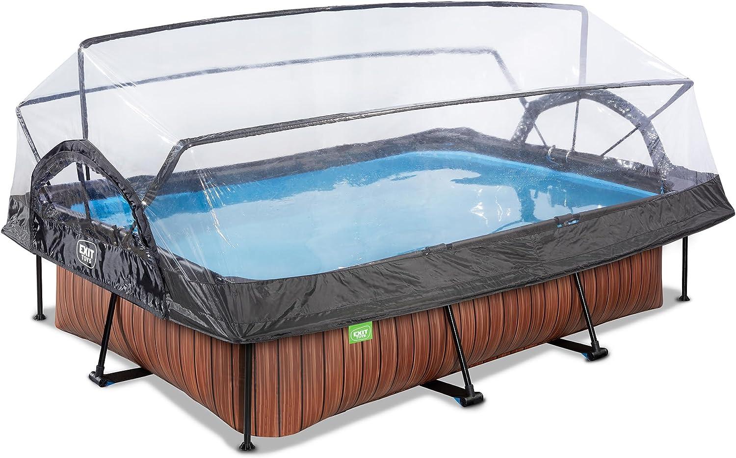 EXIT Swimming Pool rechteckig 300 x 200 x 65 cm braun inkl. Sonnendach Bild 1