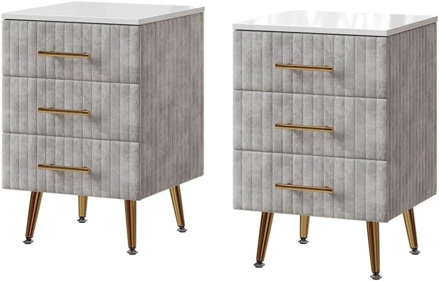 Vicco Nachtschrank Velia, Grau, 41x62 cm 2er Set Bild 1
