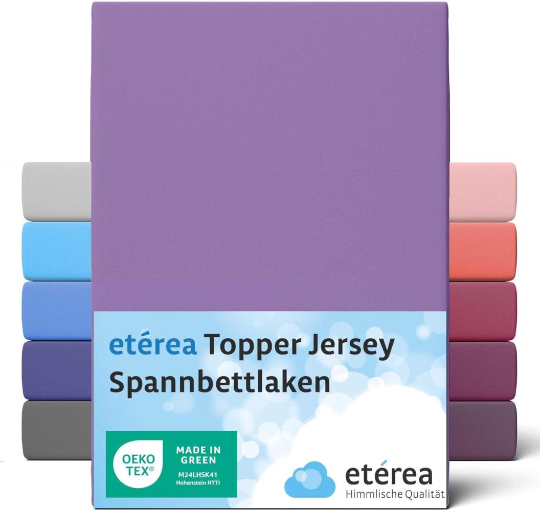 etérea Jersey Topper Spannbettlaken Spannbetttuch Violett 140x200 - 160x200 cm Bild 1