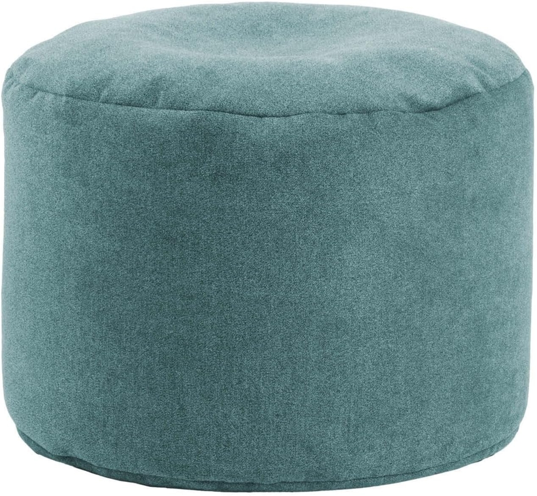 mokebo Pouf Der Ruhepouf (aus Webstoff), Sitzhocker, Bodenkissen, Fußhocker, Hocker, Sitzkissen in Petrol Bild 1