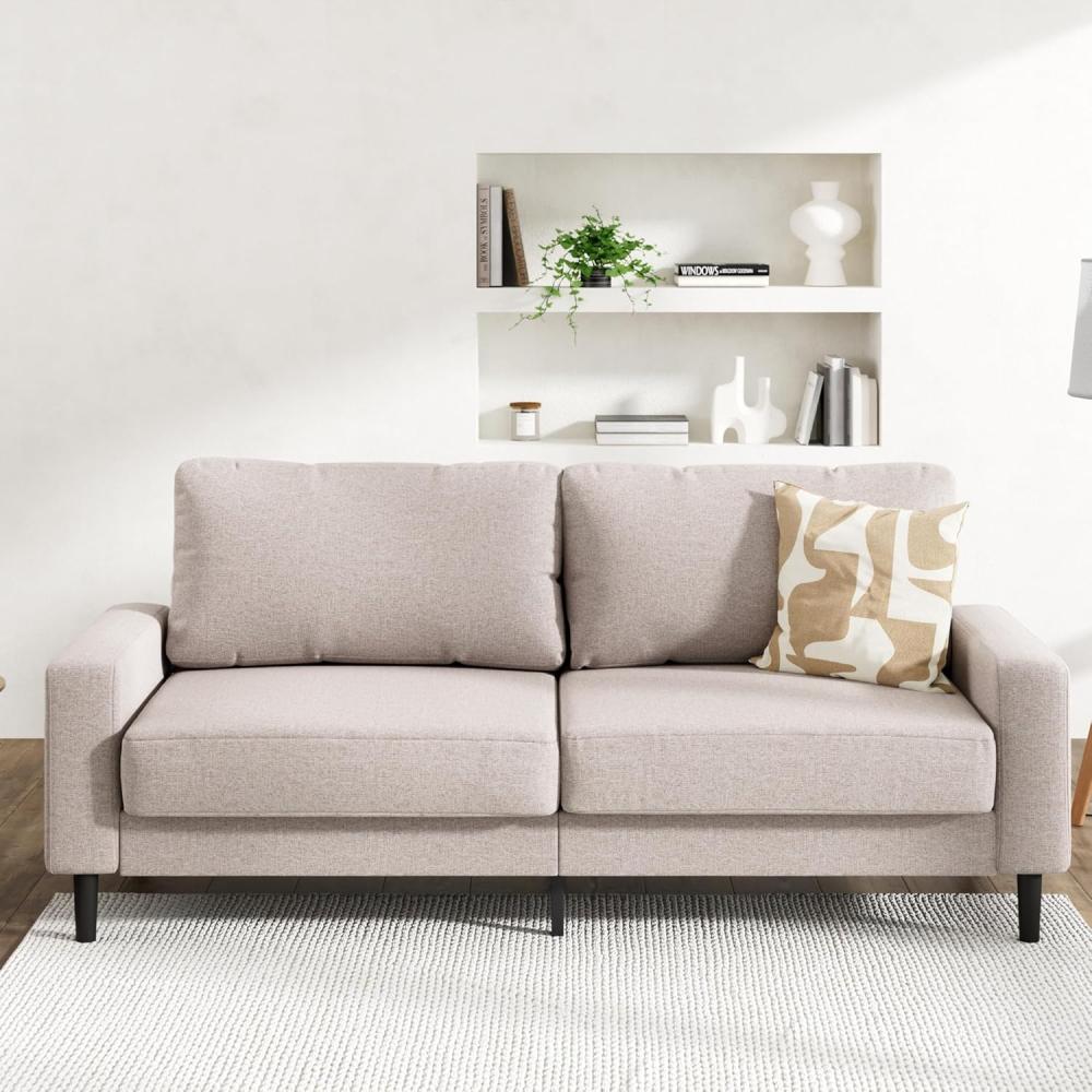 Zinus Colton Sofa Couch – 3-Sitzer Sofa 195 x 88 x 83 cm – Zeitgemäßes Design – Wohnzimmermöbel – Crème Bild 1