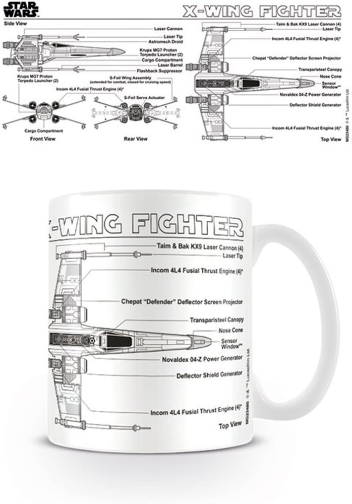 empireposter Star Wars X Wing Fighter Sketch Keramik Tasse Größe Ø8,5 H9,5cm Bild 1