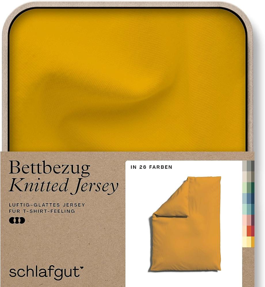 Bettbezug Knitted Jersey uni, aus Bio-Baumwolle mit Elasthan, Reißverschluss, Schlafgut (1 St), bügelfrei, Mix & Match Bettwäsche: passender Kissenbezug erhältlich Bild 1