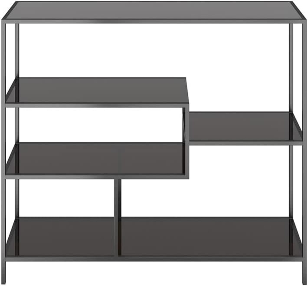 Regal Loft, Glas, Schwarz, 115 x 100 x 30 cm Bild 1