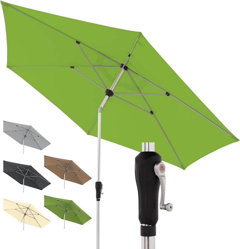 Doppler Sonnenschirm SL-AZ Auto Tilt 330 cm Fresh Green I Gartenschirm knickbar I Kurbelschirm mit UV-Schutz 80+ I Kurbelschirm aus Aluminium I regenabweisendes Polyester-Schirmdach Bild 1