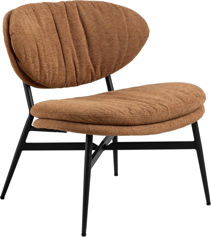 AC Design Furniture Viggo Loungestuhl, Apia Stoff Terracotta, Gestell matt schwarz rau pulverbeschichtet Stahl, 70 x 73 x 76 cm Bild 1