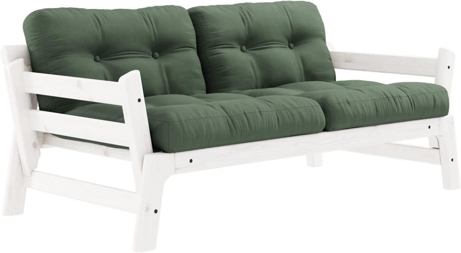 KARUP DESIGN STEP Futonsofa Gestell Weiß Matratze Olivgrün Bild 1