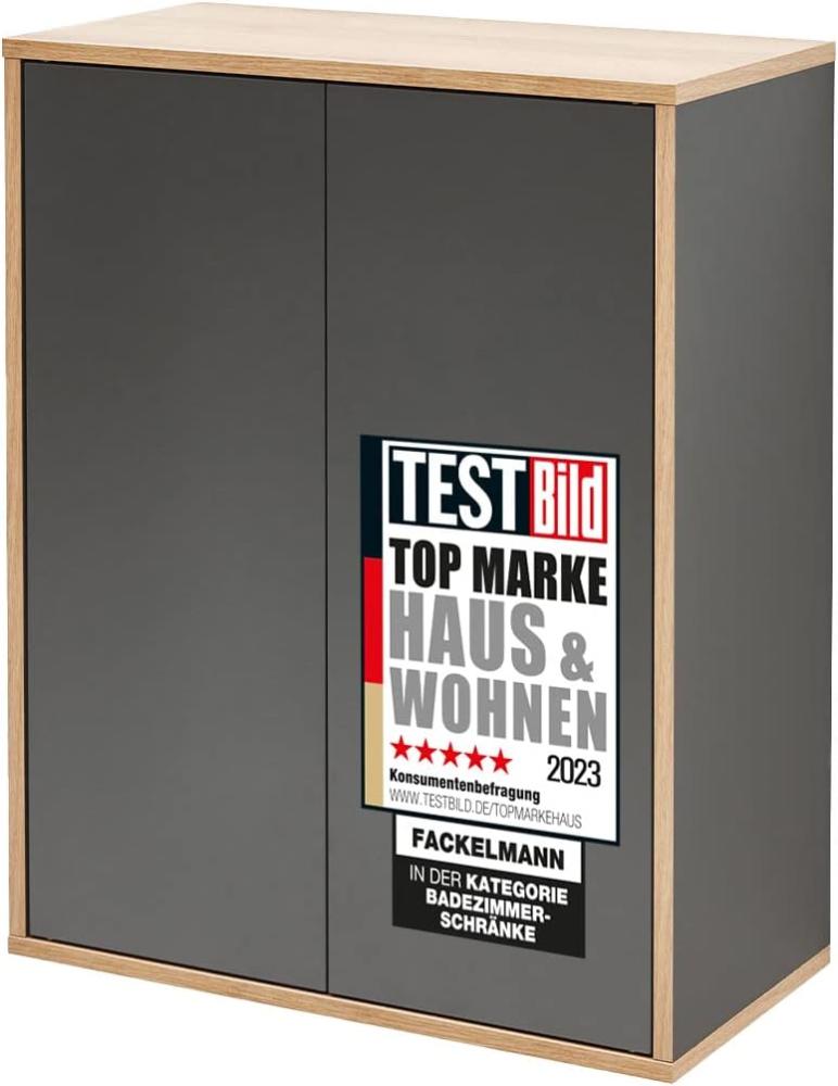 Fackelmann FINN Doppel Midischrank 60 cm, Braun hell/Anthrazit Bild 1