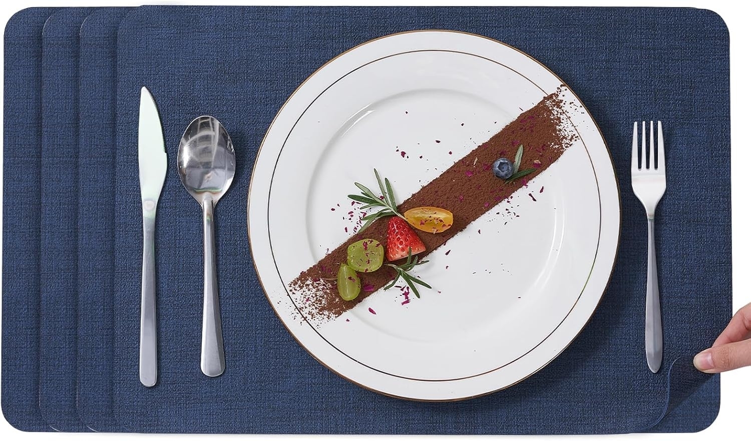 Simurq Platzset Abwaschbar - Beidseitig Nutzbare und Rutschfeste Tischsets, (Platzdeckchen Tischuntersetzer, 4-St, Set mit 4 oder 6 Tischsets), Tischdeko für Esszimmer und Küche Bild 1