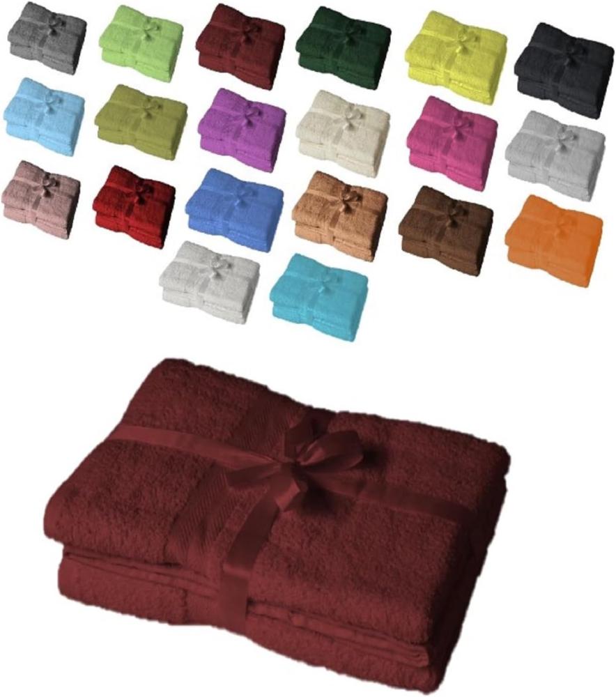 Badetuch 2er Set 100 x 150 cm Bordeaux Bild 1