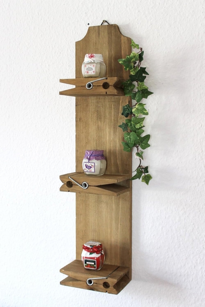 Wandregal 14B461 Setzkasten Wäscheklammer 64cm Wandkonsole Küchenregal Konsole Bild 1