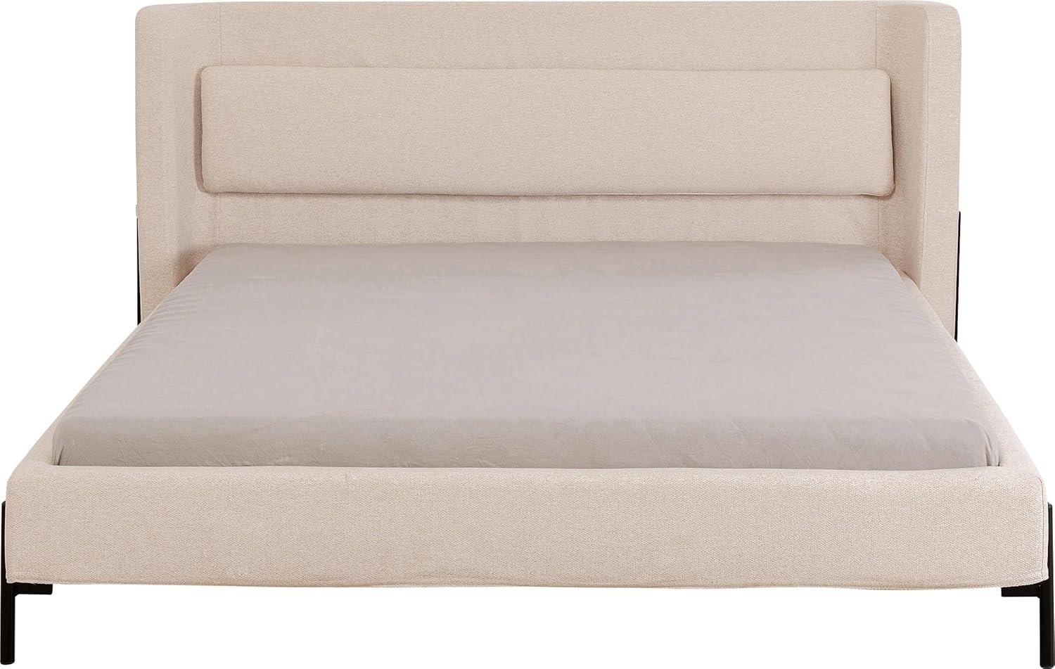 Kare Design Doppelbett Tivoli, beige, Polsterbett mit Kopfteil und Stützkissen, Fleck- und wasserabweisender Stoff, 160x200 cm Bild 1