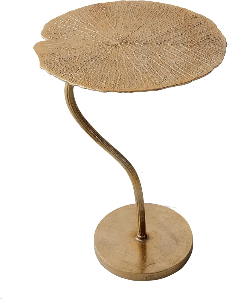 riess-ambiente Beistelltisch LEAF 42cm gold, Schlafzimmer · Metall · Blatt-Design · Handarbeit · Wohnzimmer Bild 1