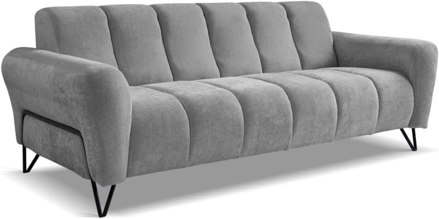 Beautysofa Sofa mit Metallbeine in schwarzer VOLARE, 3-Sitzer, viele Farbvarianten, ohne Schlaffunktion Bild 1
