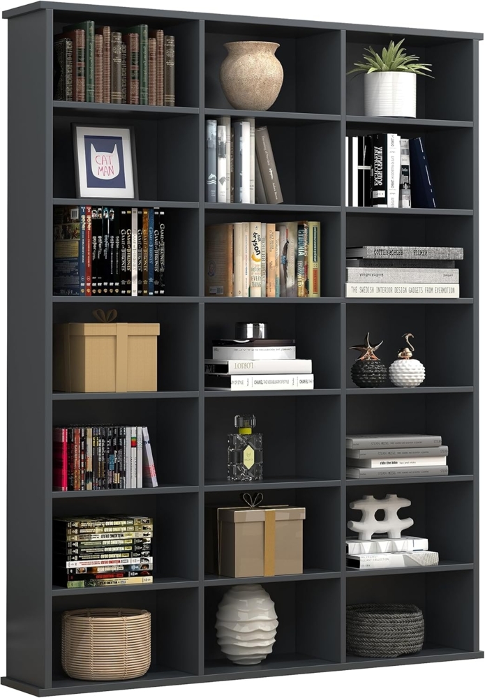 VCM Standregal Megosa 919162 Anthrazit H. 136 x B. 105 x T. 19 cm Bild 1