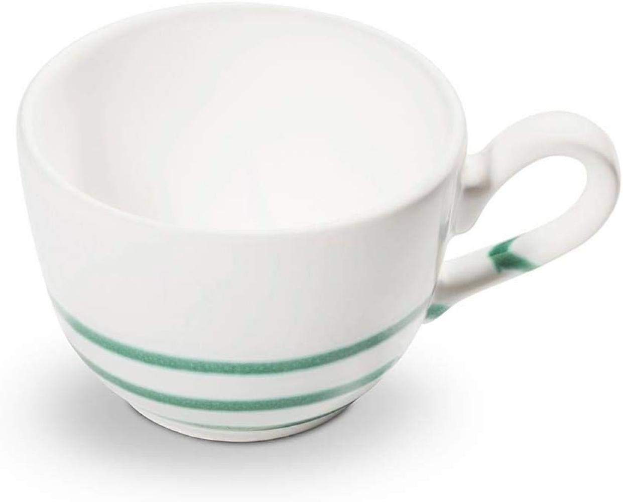 Pur Geflammt Grün, Kaffeetasse Cup (0,19L) - Gmundner Keramik Kaffeetasse - Mikrowelle geeignet, Spülmaschinenfest Bild 1