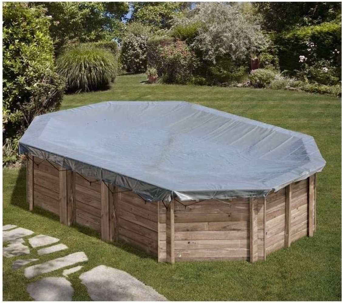Winterplanen für GRE Echtholz-Pools - 580 g/m² - Für Vermela Holzpool Bild 1