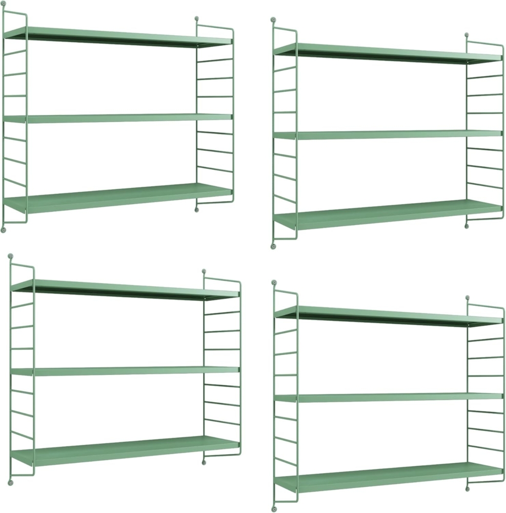 Modulares Wandregal Strängnäs 4er Set Pastellgrün [en. casa] Bild 1